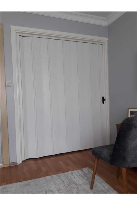 FARAN DEKORASYON Beyaz Camsız Akordiyon Kapı 113x205