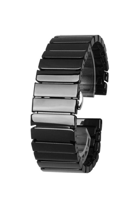 Magazabu Amazfit Gts 2 Mini Uyumlu Kordon Parlak Seramik Metal Saat Kordonu 20/k16-siyah