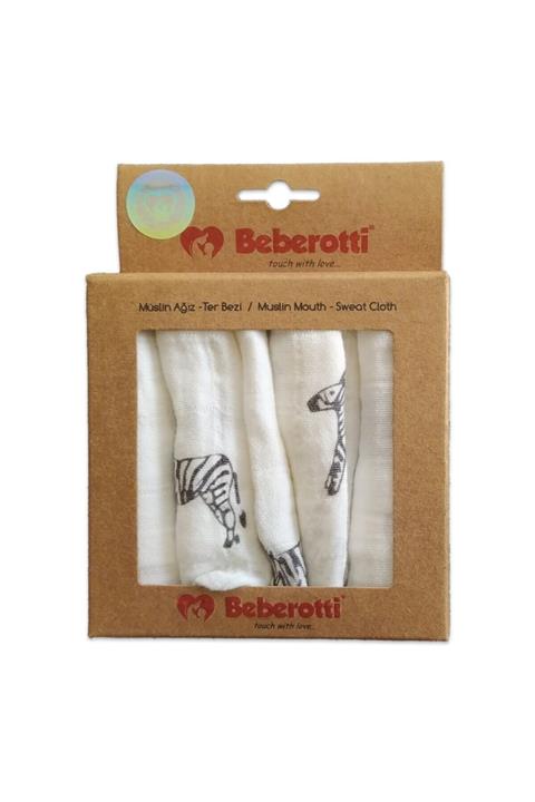 Beberotti 4'lü Ağız Bezi 25*25 Cm-zebra