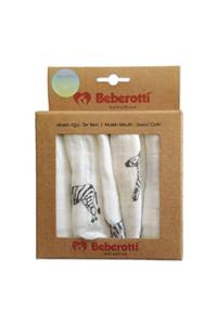 Beberotti 4'lü Ağız Bezi 25*25 Cm-zebra