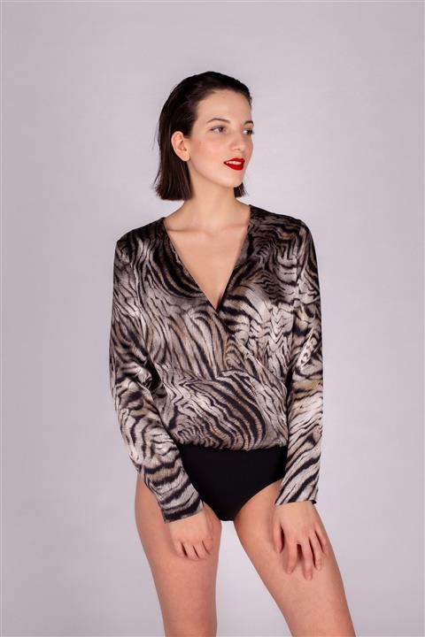 Hays Kadın Gri Vegan Çıtçıtlı Body