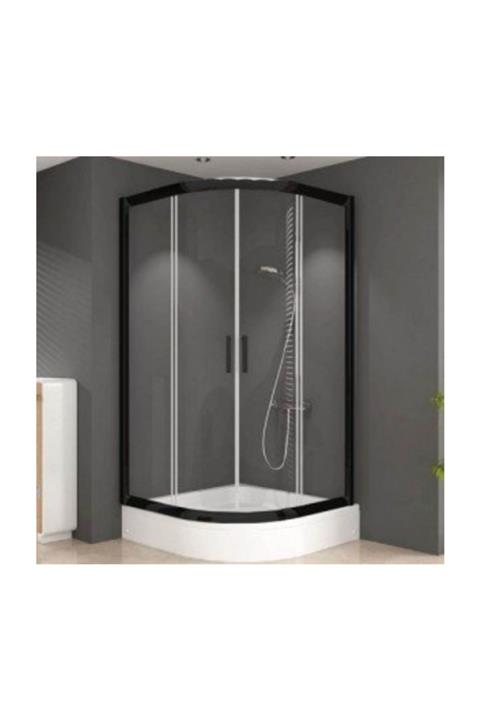 Duşakabincim 70x70 Cm Siyah Oval Duşakabin