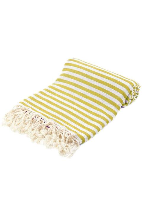 D4RT %100 Pamuk Sarı Çizgili Peştemal,banyo,piknik,spa,hamam Havlusu