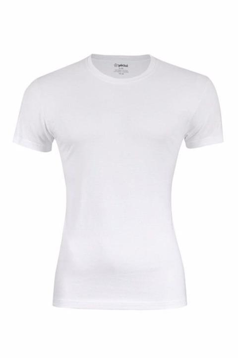 YILDIZ Erkek Beyaz Sıfır Yaka T-shirt Fanila -90-91-92