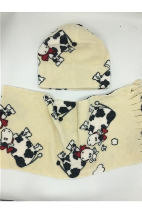 GONCA ŞAPKA Unisex Çocuk Bej Polar Atkı Bere Seti
