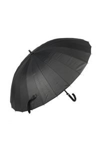 Marlux Siyahdesenli Baston 24 Fiber Tel Hakiki Deri Saplı Premium Protokol Şemsiye M21mar1024r002
