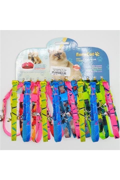 Eurocat Kedi Boyun Tasması Karışık Renkli 10mm-28 cm 12 Adet