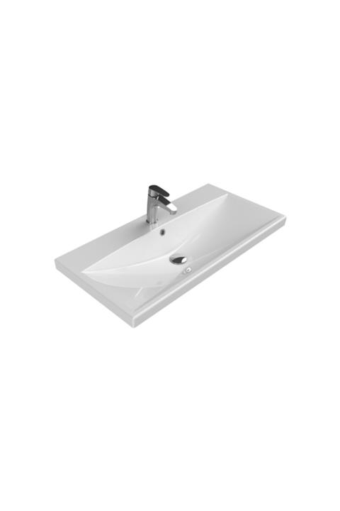 TURKUAZ Dolap Uyumlu Etajerli Lavabo, Elite, 90 Cm