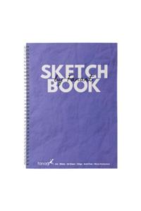 Fanart Sketchbook Spiralli Eskiz Çizim Defteri Mor Kapak A4 120 Gr 50 Yp