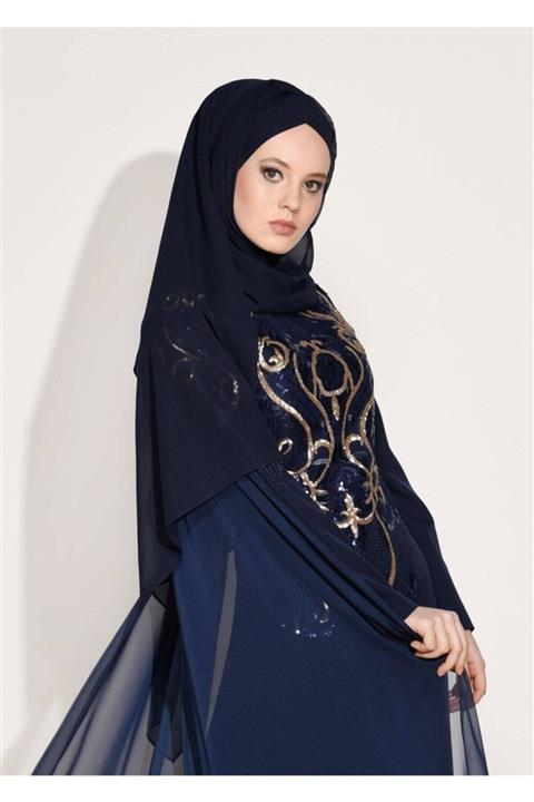 TRENDTESETTÜR Işleme Detaylı Pelerinli Abiye Elbise 88102