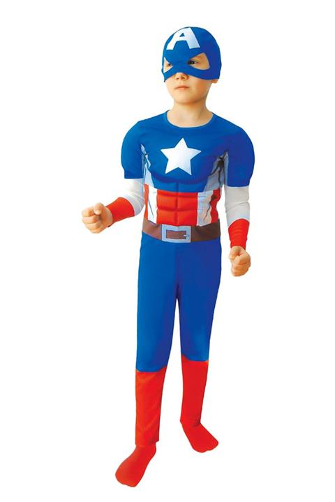 MEGA 00906 Kostüm Captan America 7-9 Yaş /
