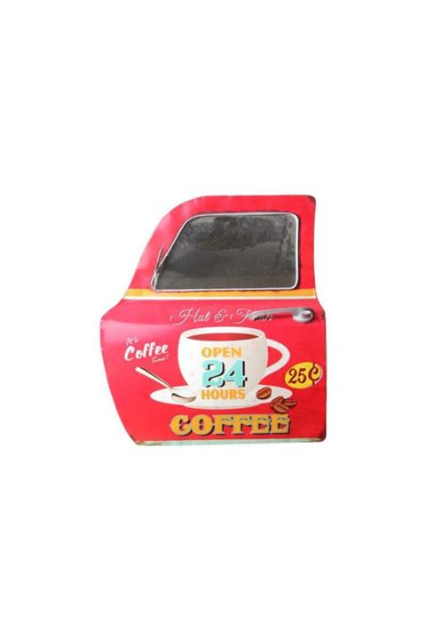 BULUTSHOP Dekoratif Coffee Temalı Kırmızı Araba Kapısı Ayna Hediyelik