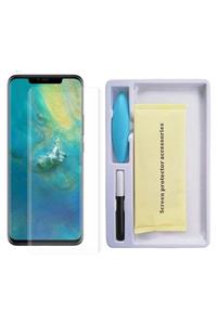 Ally Mobile Huawei Mate 20 Pro Full Liquid+uv Işık 3d Kırılmaz Cam Ekran Koruyucu - Şeffaf