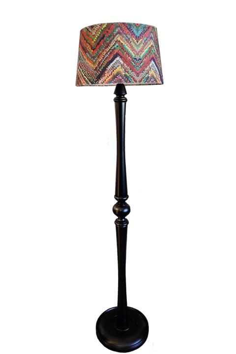 Lambada Kilim Desen Torna Ayaklı El Yapımı Masif Lambader