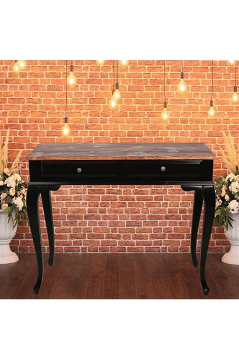 ROYS AHŞAP Ahşap 120 Cm Çekmeceli Siyah Koyu Ceviz Dresuar