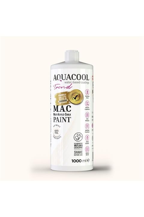 AQUA COOL Aquacool Trend M.a.c Hobi Boyası Su Bazlı Akrilik 102 - Saf Beyaz 1000 Ml