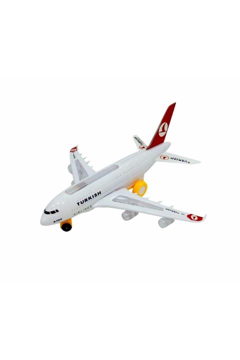 CİMCİME OYUNCAK Kl-ch131tk Thy Airbus A380 Işıklı Sesli & Yürüyebilen Oyuncak Uçak Orta Boy