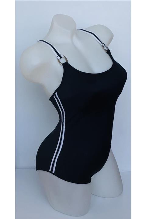 Kom Kadın Siyah Hızlı Kuruyan Kumaş Sportif Yüzücü Mayo