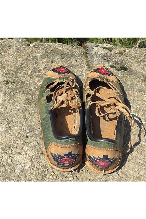 Maras Market Deri Yemeni -örgülü Bağcıklı