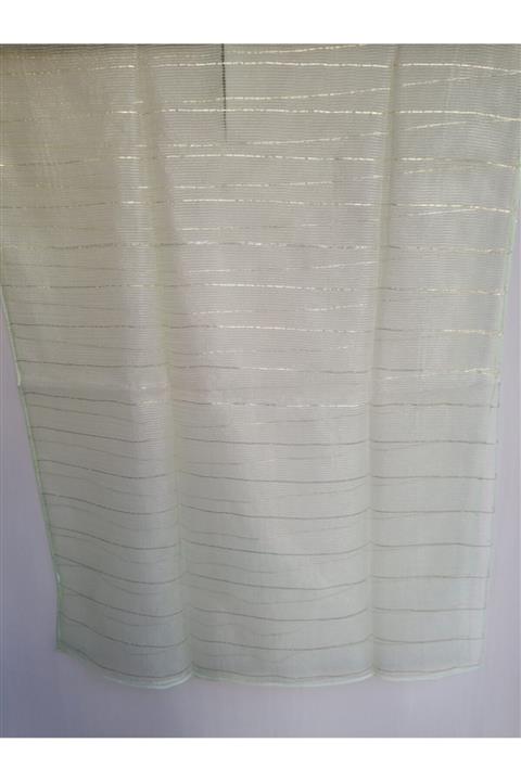 Butik Tülin Kadın Açık Yeşil Otantik Ipek Altın Simli Fular
