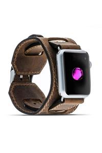 Bouletta Apple Watch Uyumlu  Deri Kordon 42-44mm Cuff G2 Kahverengi