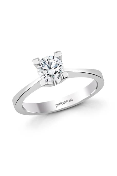 pırlantam Kadın Beyaz Tektaş Yüzük 0.70 ct