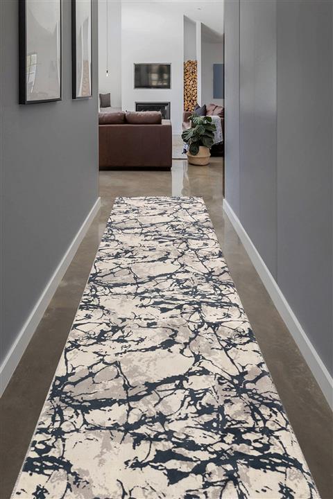 Payidar Halı Yıkanabilir Kaymaz Taban 100 X 775 Cm Desen 040 Mavi Kesme Yolluk