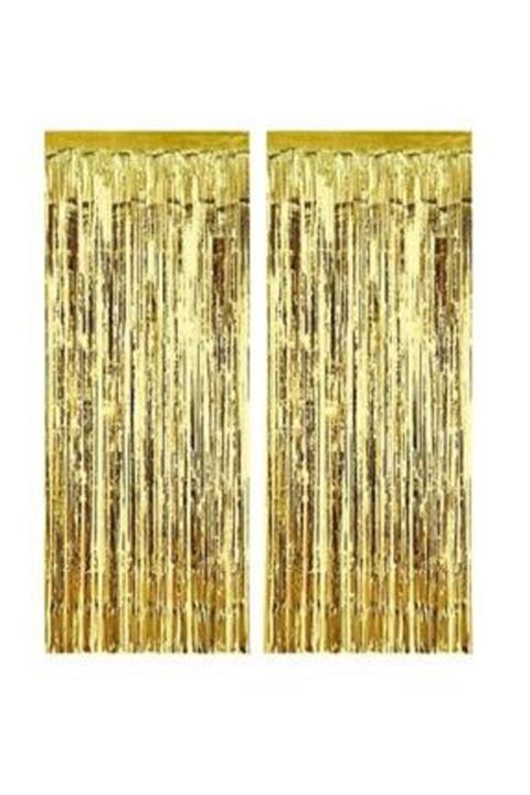 Deniz Yıldızı Sanat Metalik Gold Işıltılı Püsküllü Arka Fon Kapı Duvar Perdesi