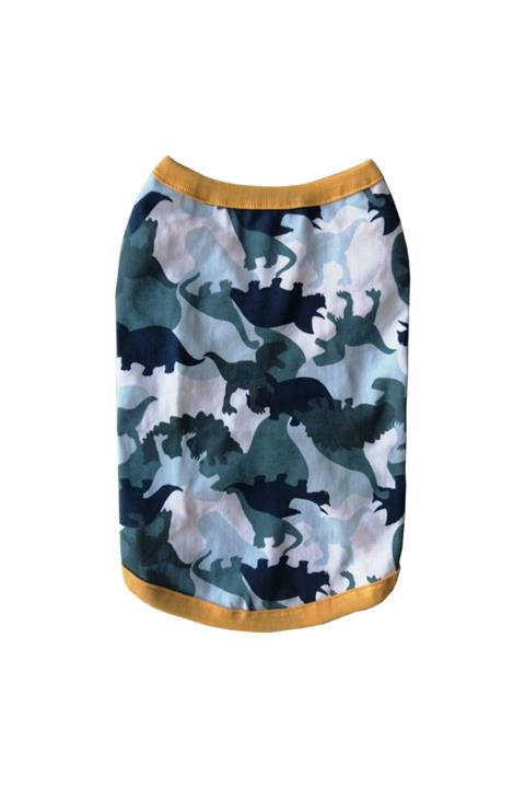 Markapet Köpek Kıyafeti Dinazor Hardalı Biyeli Tişört Xxl 43 Cm