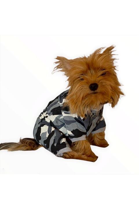 Kemique Gri Kamuflaj Penye Köpek Tulumu