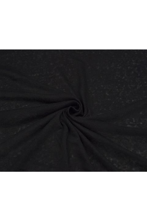 Kumaş Fırsatı Siyah Tığ İşi Görünümlü Örme Triko Kumaş -