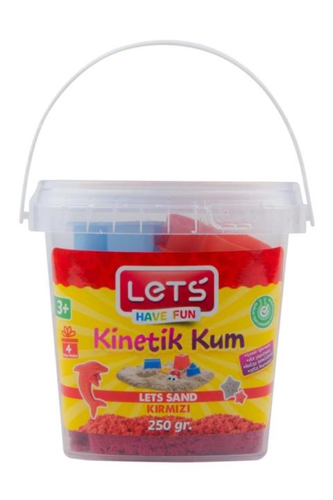 Lets Kinetik Kum 250 Gram Kırmızı Plastik Kutu +4 Adet Kalıp Hediyeli