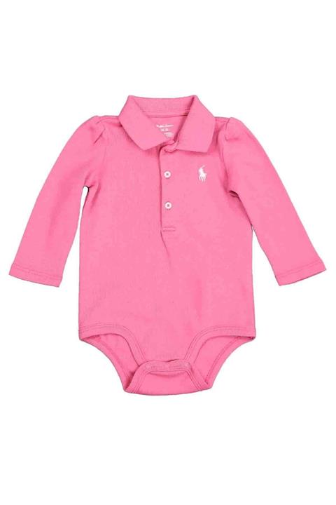 Polo Ralph Lauren Kids Kız Bebek Pembe Polo Yaka Body