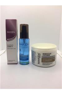 marien 3'lü Set ( Agran Saç Maskesi 250ml+saç Serumu+kirpik Bakım Yağı)