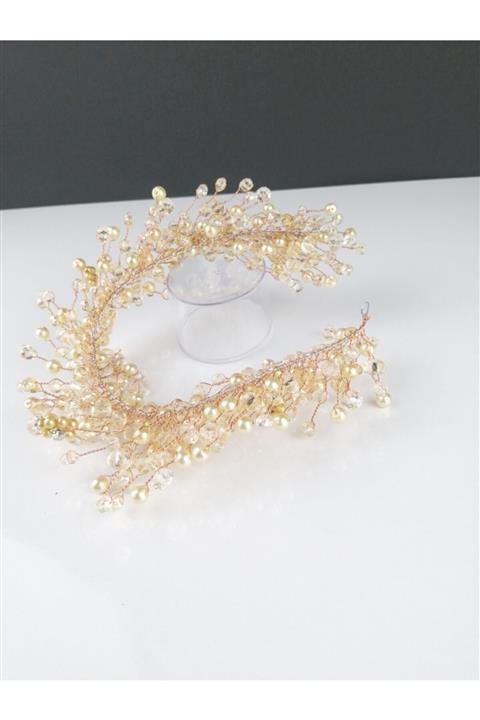 Hobigram Krem Renk Saç ve Türban Aksesuarı