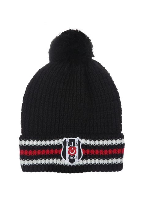 Beşiktaş Kadın Ponponlu Bere Siyah