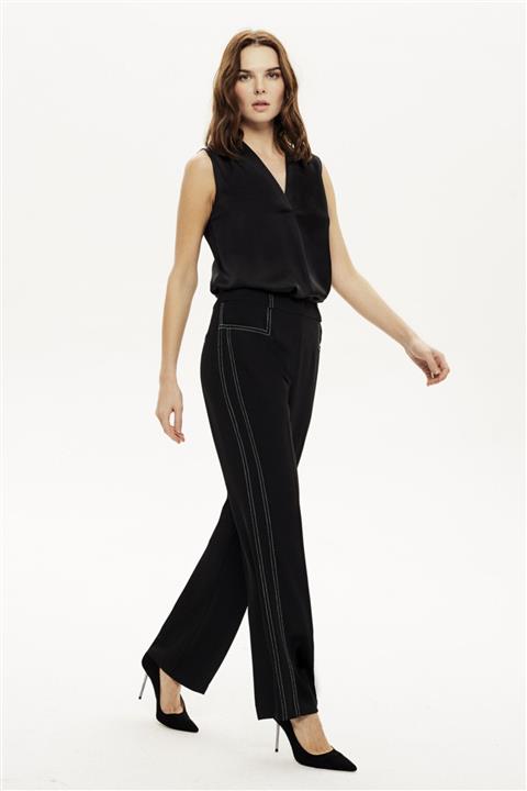 Naramaxx Kontrast Dikişli Bol Paça Pantolon