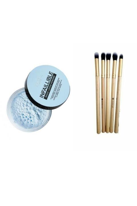 L'Oreal Paris Infaillible Magic Loose Powder - Transparan Toz Pudra Ve 5 Li Makyaj Fırçası
