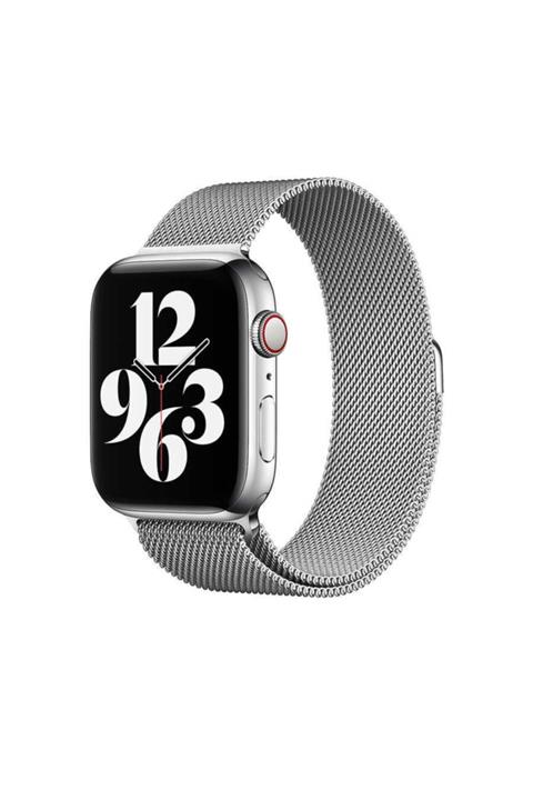 Apple Watch 7 45mm Minalo Metal Hasır Kordon