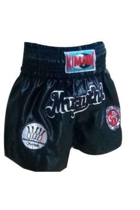 Marka Muay Thai Şort Nakışlı Siyah