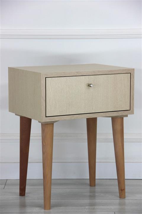 Deta Furniture Komodin Çekmeceli Yeni Meşe