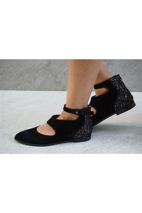 Lo Mejor Shoes Kadın Siyah Bella Süet Özel Tasarım  Ayakkabı