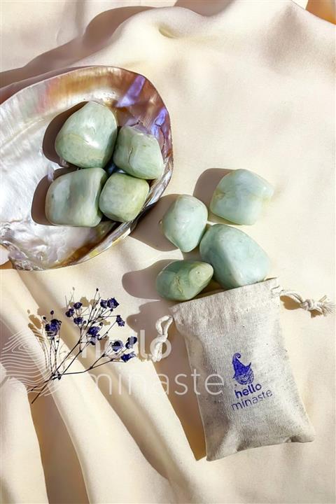 Hello Minaste Akuamarin Cesaret Taşı  Tamburlanmış Doğal Taş