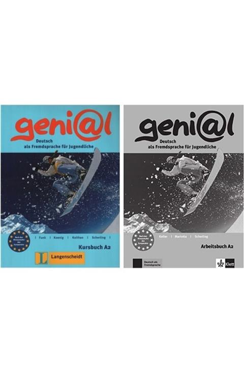 Langenscheidt Genial Kursbuch A2 + Genial Arbeitsbuch A2 / 2 Kitap Takım -