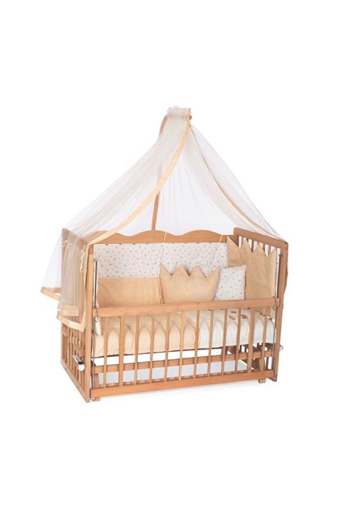 Carino Wins Ahşap 60 X 120 Organik Renk Sallanır Anne Yanı Beşik Uyku Setli Ve Yataklı Asyorg60x120kn