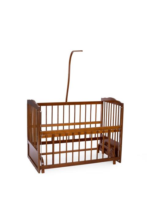 Heyner Ahşap Anne Yanı Beşik Sallanır Beşik Ceviz 60x120 - Uyku Setsiz Ve Yataksız Boş Beşik + Tekerlekli