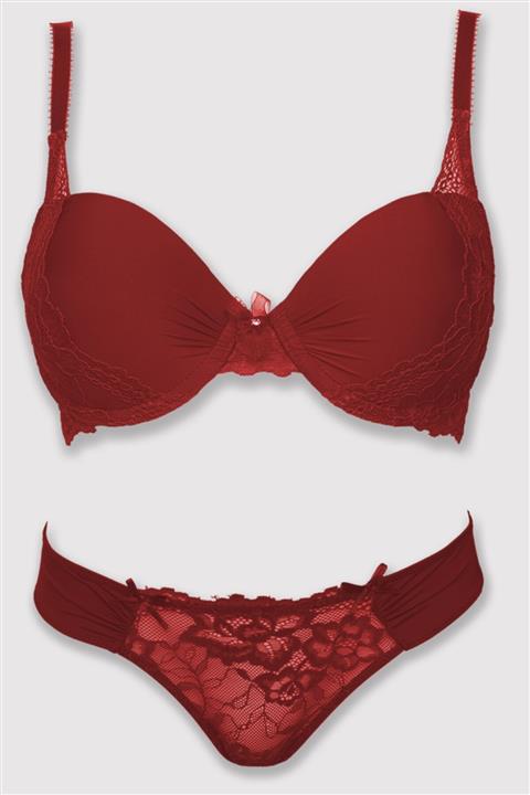 Pierre Cardin Kadın Kırmızı  Milan Balenli Destekli Sütyen Takımı 4541