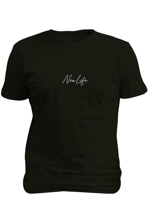 FAVORİZADE Unisex  New Life Beyaz Baskılı T-shirt