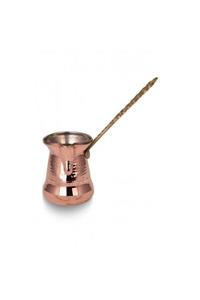 TURNA BAKIR Sultan Cezve 2 No Ince Pirinç Kulp 3 Fincan Makine Dövme Kırmızı Turna1201-1