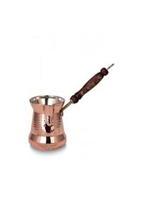 TURNA BAKIR Sultan Cezve 2 No Ince Ahşap Kulp 3 Fincan Makine Dövme Kırmızı Turna1237-1